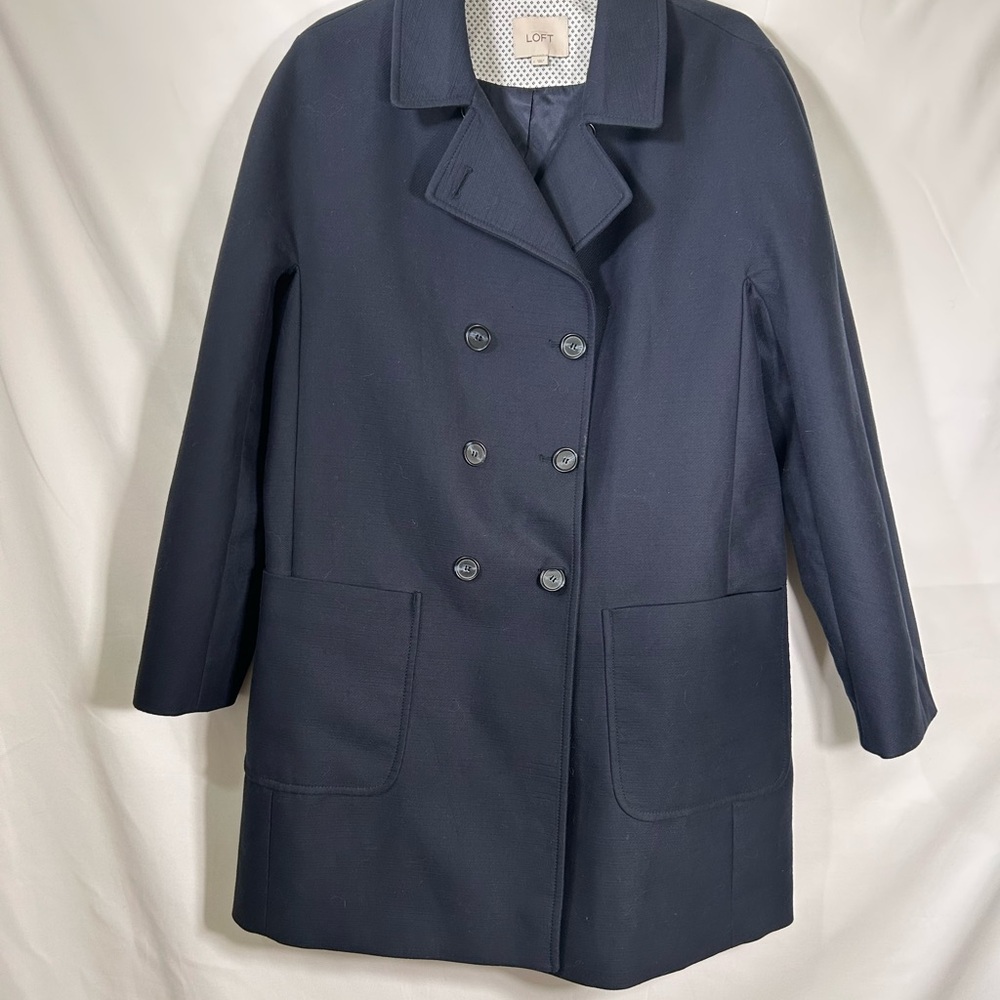 LOFT Blue  Classic Double-Breasted Design coat L